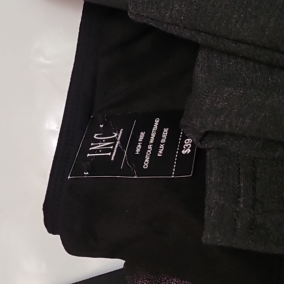 LARGE 3PRS Legging bundle INC Silver Metallic INC Faux suede INC Jersey knit - Picture 8 of 13